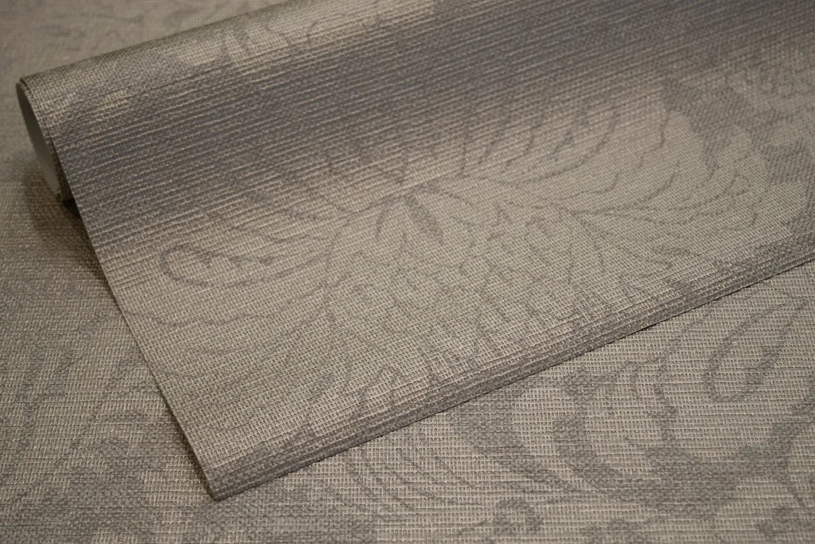 Papel de Colgadura Fibra Textil con Reflejo Metalizado en Figura de Damasco Rollo de 5,2m²