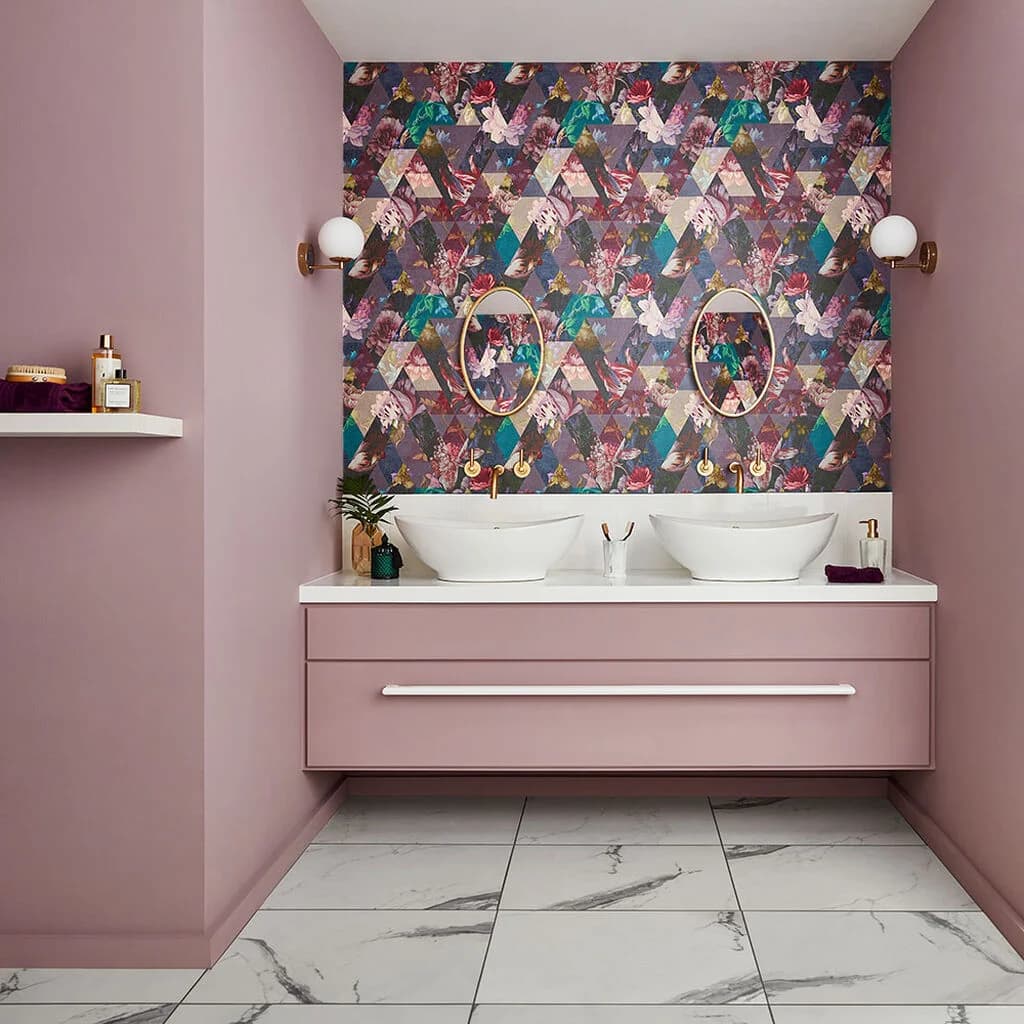 Papel de Colgadura Diamante Geométrico Nítido Rollo de 5,2m²