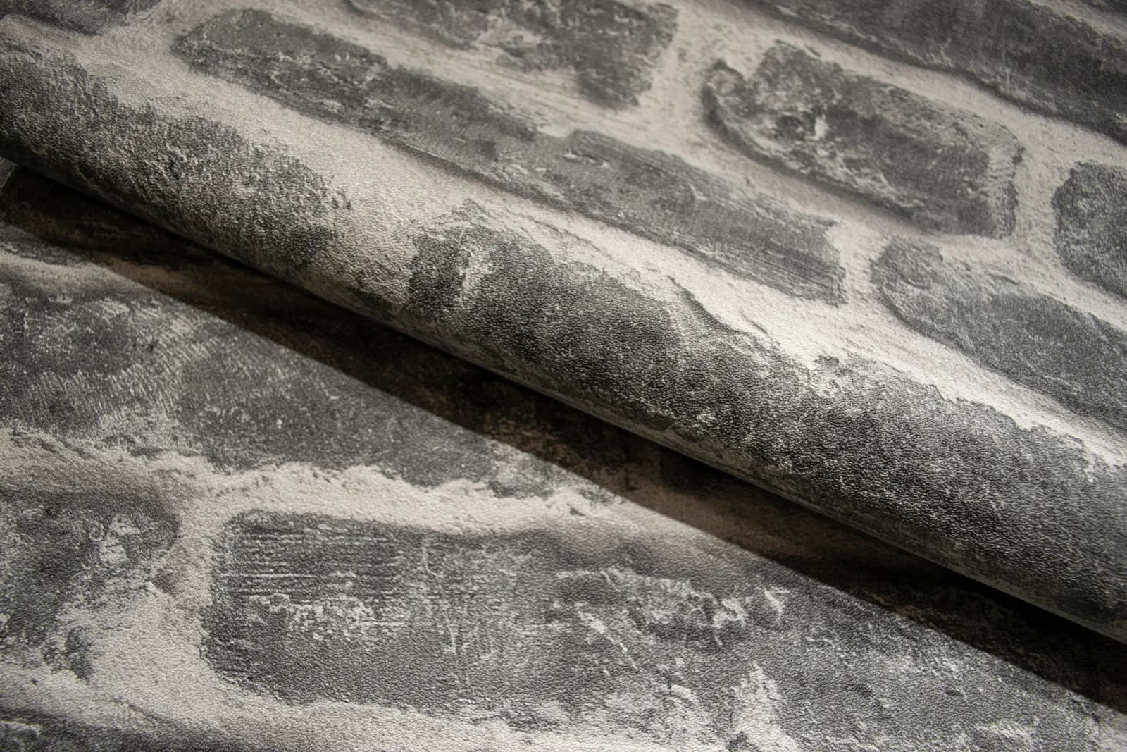 Papel de Colgadura Diseño Industrial de Ladrillo Negro Rollo de 5,2m²